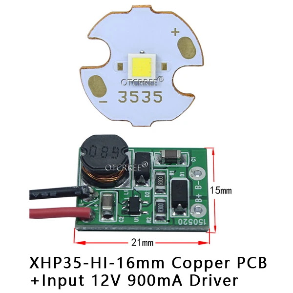 16mm HI.12V-D 13W CREE 12V XHP35 HD HI High Power Led Emitter Diode Beads Cool White Neutral White Warm White+Input 12V 900mA Driver For DIY - Испускаемый цвет: 16mm HI.12V-D