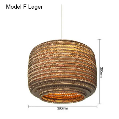 Model F Lager Креативная винтажная бумажная лампа-кулон соты, украшение для внутреннего бара, Освещение E27, держатель лампы 110-240 в - Цвет корпуса: Model F Lager