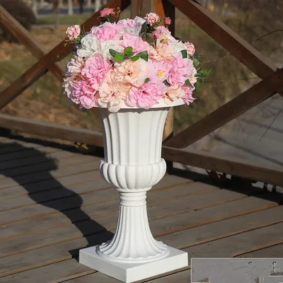 R New road lead simulation flower ball wedding supplies wedding scene layout silk flower T stage Roman column decoration flower - Color: R