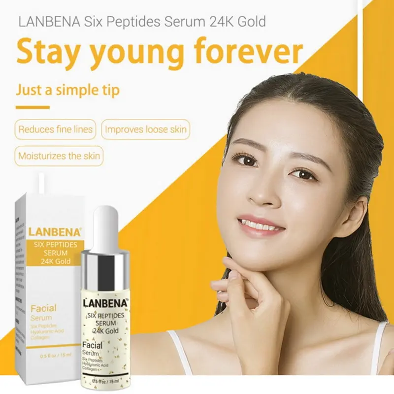 LANBENA Золотая Сыворотка для лица шесть пептидов натуральный удалитель
