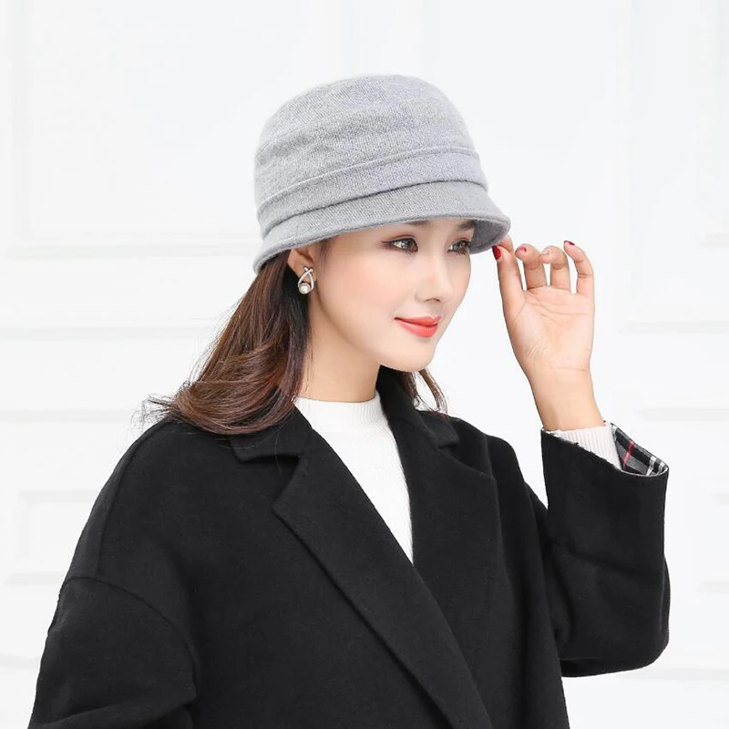 Новые женские skullies шляпу капот зимняя шапочка вязаная шапка бархат Кепки толще