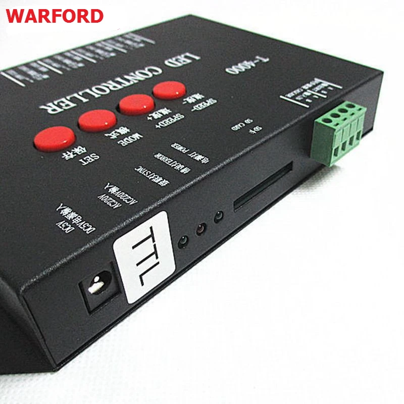 T4000 AC RGB SD светодиодный контроллер для APA106 WS2801 LPD8806 WS2812B WS2811 полосы DMX512