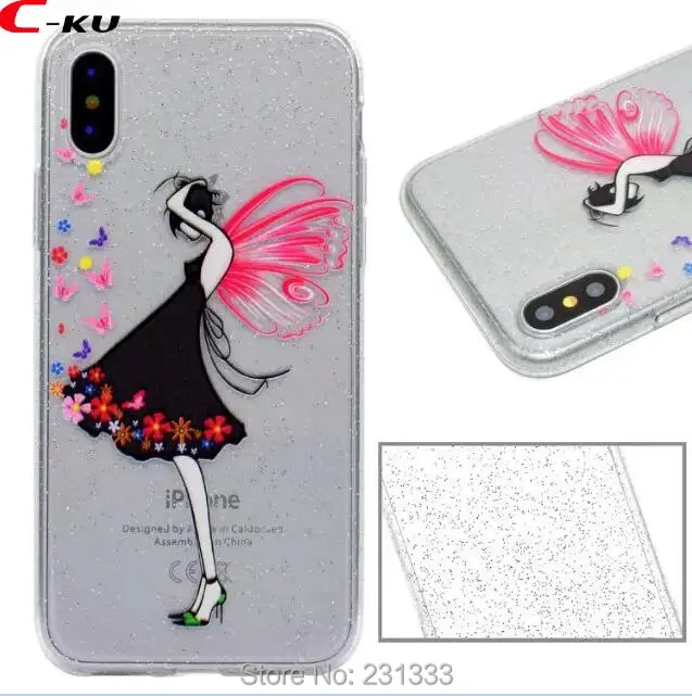 Мягкий блестящий чехол из ТПУ C-ku для Iphone X 8 7 7plus I7 6 6S Plus SE 5S Star Bird MOON Cat Panda милый кожи