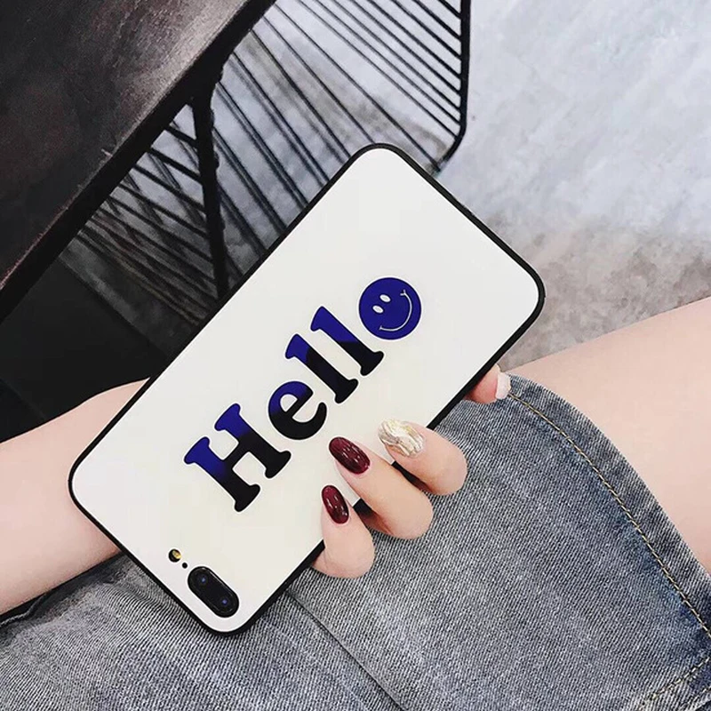 Чехол для мобильного телефона Smiley Apple X Hello iphone6s/7/8 plus защитный чехол iPhoneXS MAX Blu-Ray |