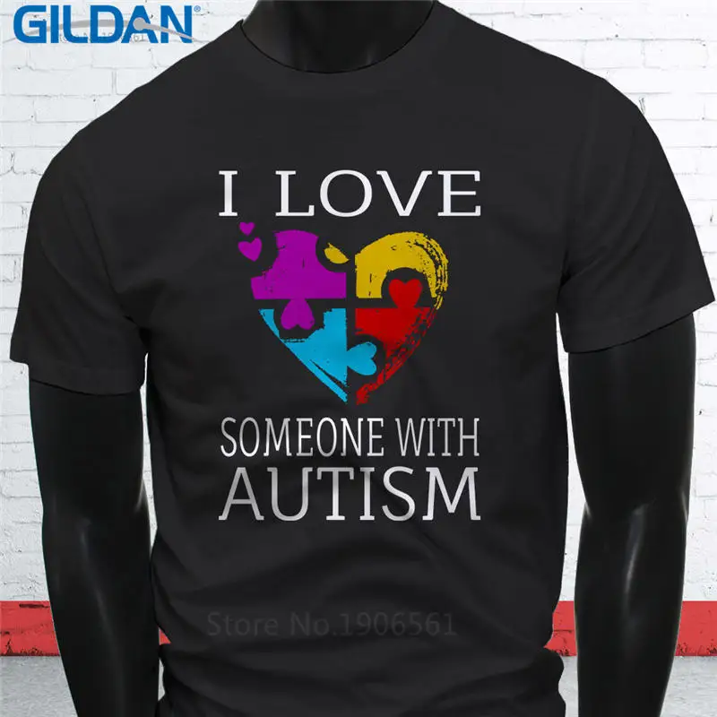 Уникальные футболки короткий рукав люблю кого-то с аутизмом Головоломки