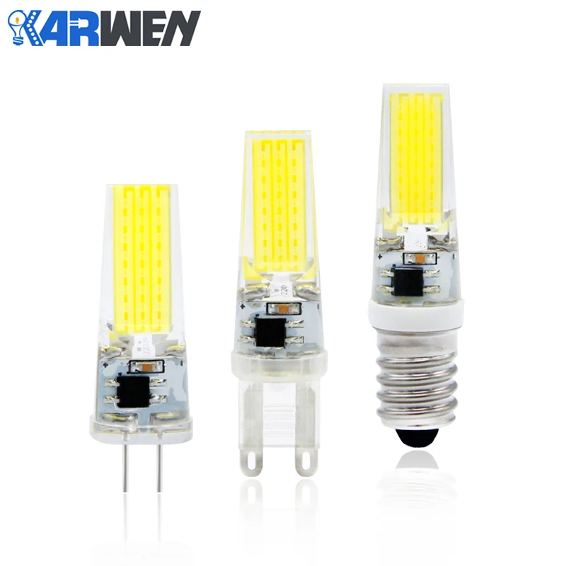 KARWEN Dimmable COB G4 G9 E14 Светодиодный светильник 12 В AC/DC реальная мощность 3 Вт 6 Вт 9 Вт G4 COB лампа люстра лампы заменить галогенный светодиодный E14 G9