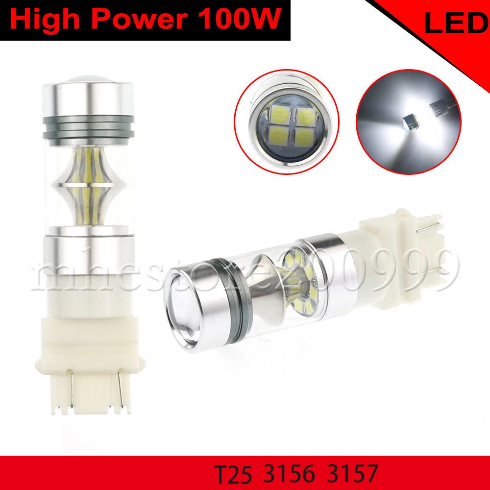 Пара 3157 100 Вт туман свет белый желтый 2323 LED drl проектор Лампы для мотоциклов лампы