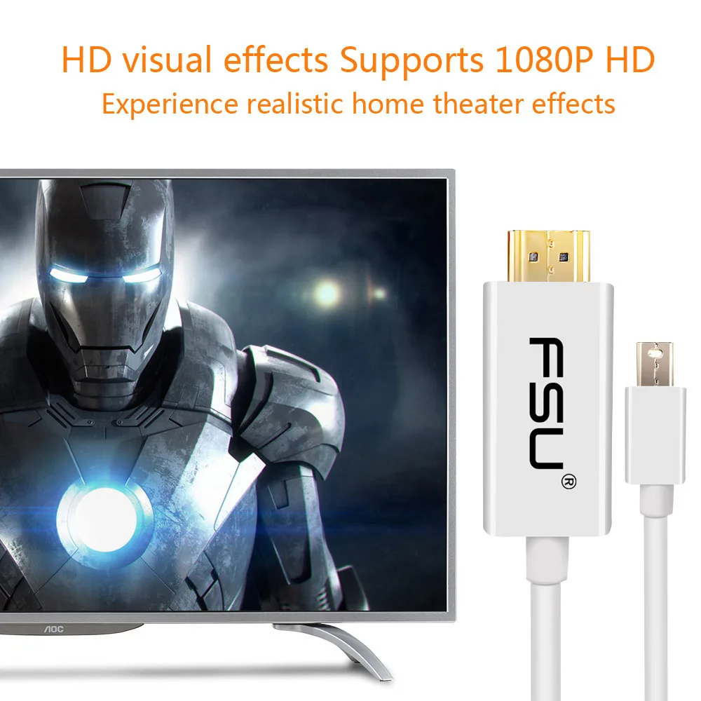 6 футов Thunderbolt 2 Mini DisplayPort Адаптер DP к HDMI кабель для Apple Mac Macbook Pro Air Data & video высокое