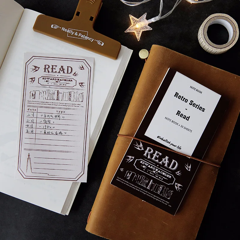 30pcs/pack Retro Paper Loose Leaf Planner Stickers Bookmark Post Students Sticky Notes Decoration Memo Pads Stationery Office | Канцтовары