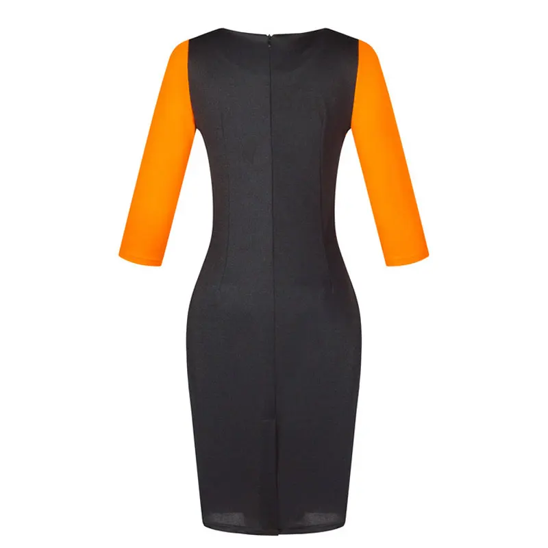 Бесплатная доставка Весна Лето Женское платье 2017 Повседневная Лоскутная Бизнес