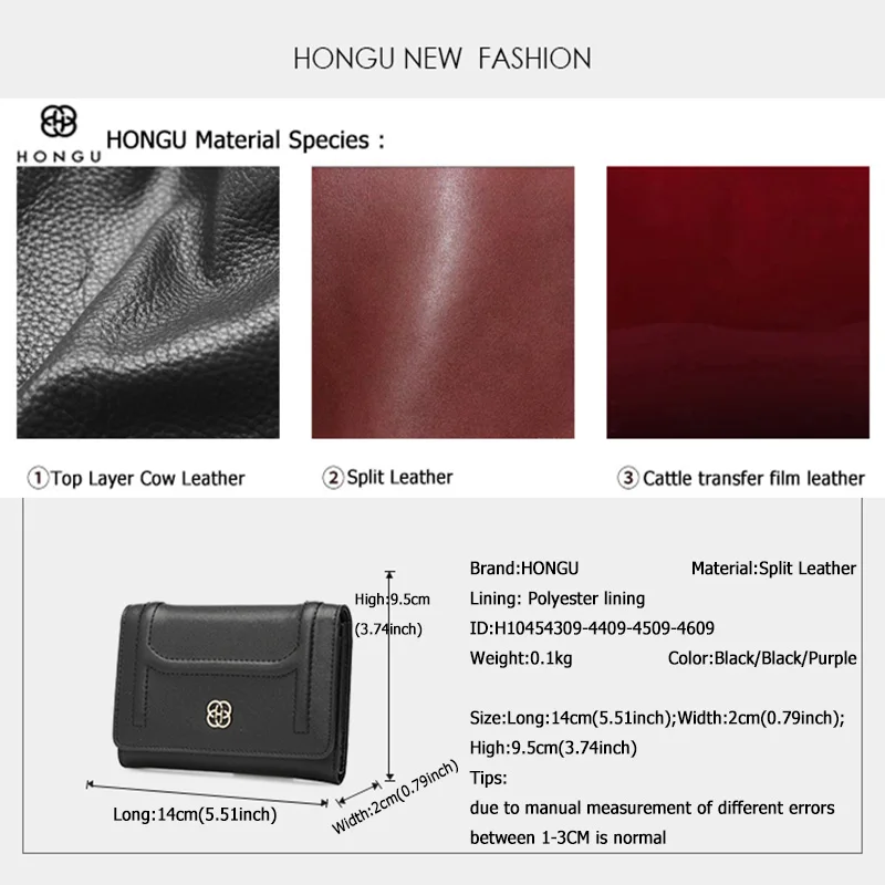 HONGU одноцветная сумка для карт с верхними ручками клатчи из натуральной коровьей