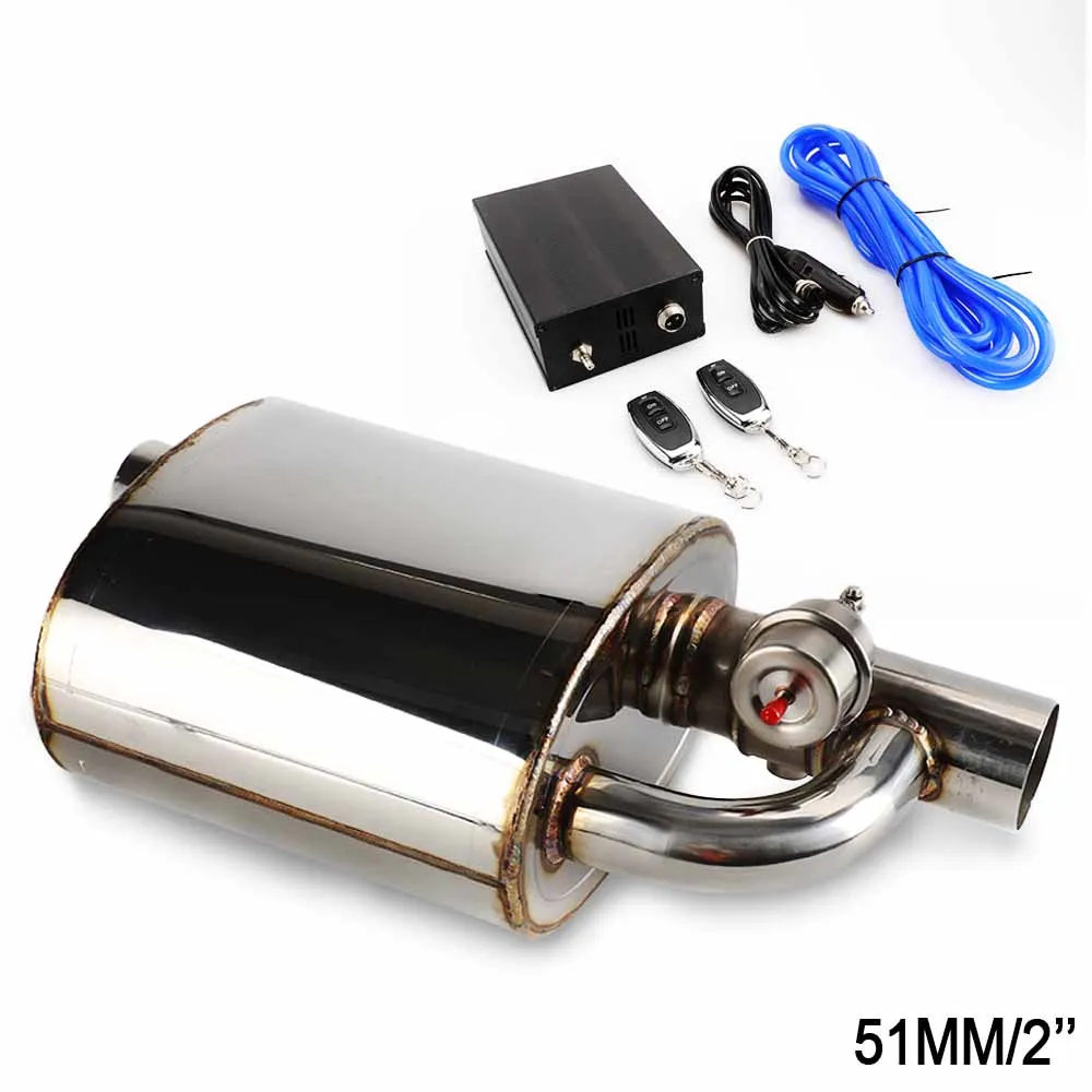 

2INCH-3INCH Inlet Weld On Single Electric Exhaust Muffler With Wireless Remote Controller Switch Dump Valve Exhaust Cutout