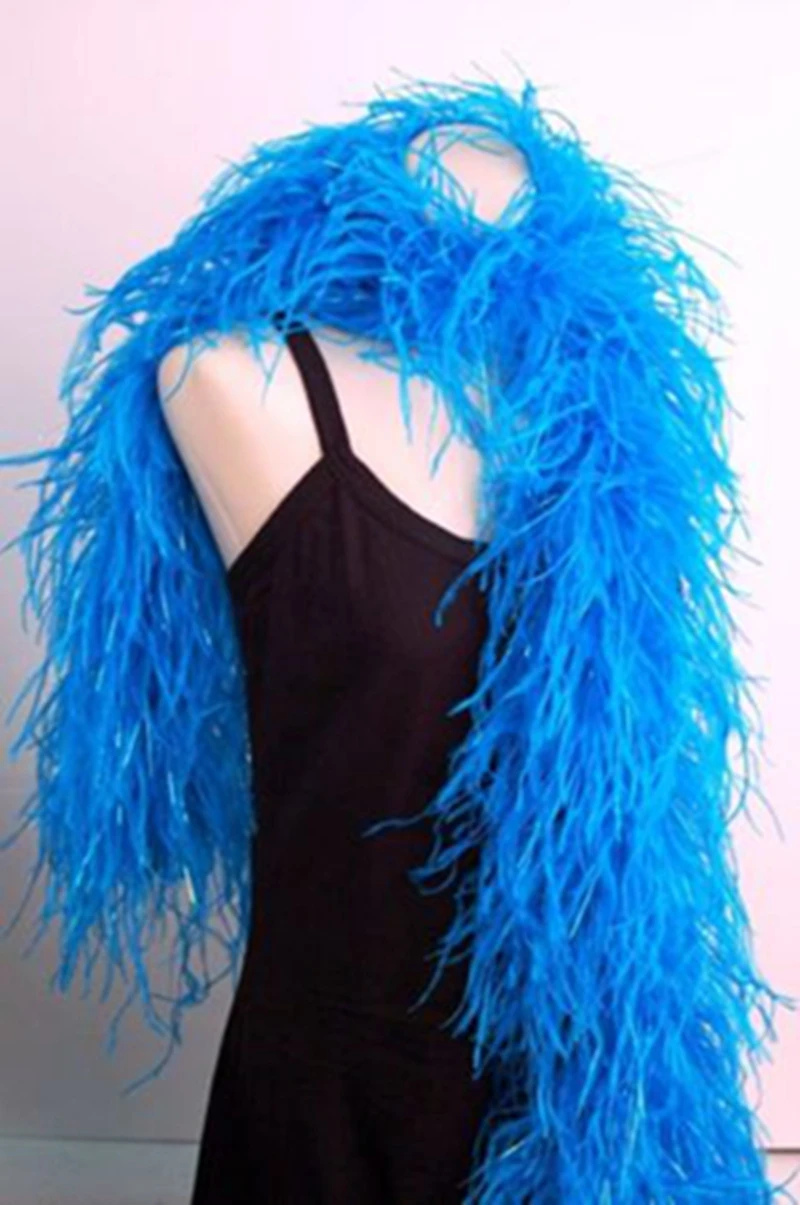 Free shipping ostrich marabou Feather Boas 12meters/lot Turquoise blue DIY feather strips for wedding decoration | Дом и сад