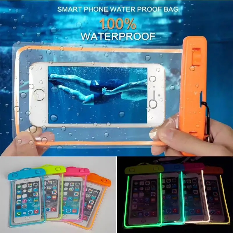 Водонепроницаемая сумка светящийся подводный чехол для Samsung Galaxy S8 S7 Edge S6 Note5 iPhoneX 5