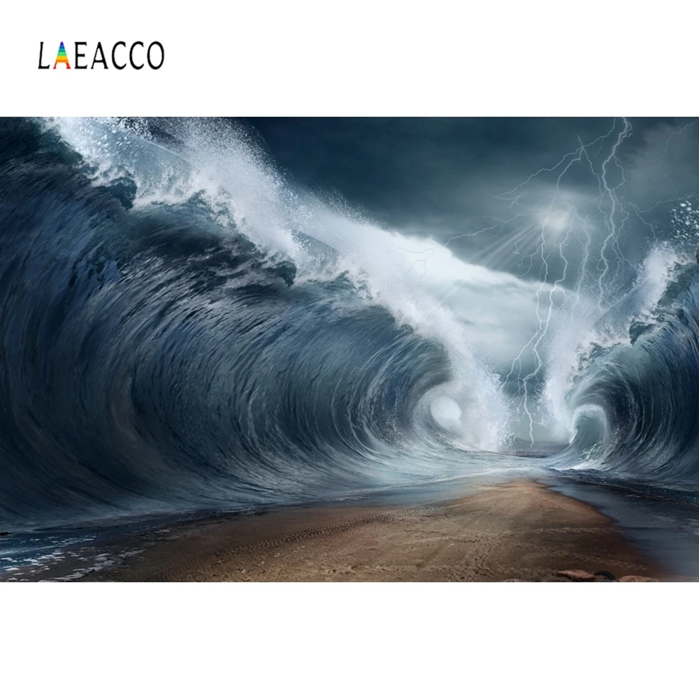 Laeacco океан фотография Фон огромные волны абстрактная фантазия сцена индивидуальные виниловые фотографические фоны для фотостудии