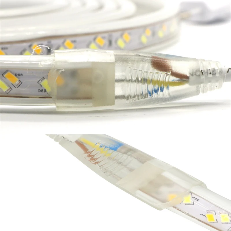 IP67 водонепроницаемая цветная светодиодная лента 5730 220 В 120LED/м два светодиодных