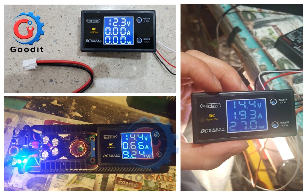 DC 0-100V 10A 1000W LCD Digital Voltmeter Ammeter Wattmeter Voltage Current Power Meter Volt Detector Tester Monitor 12V 24V 36V