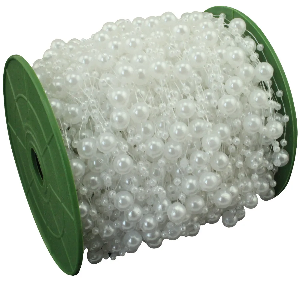 

3 Meters Artificial Pearls Beads Chain Garland Flowers DIY Wedding Decoration Party Favor Bride Bouquet Decoration