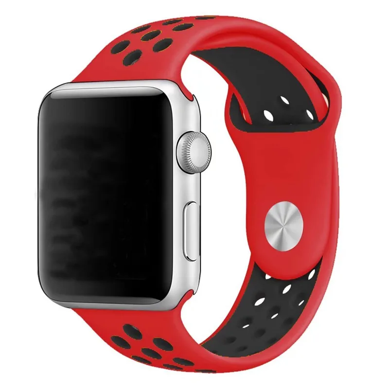 Красочный мягкий, силиконовый ремешок для наручных часов Apple Watch, версии все серии 38, 42 мм, версия спортивный резиновый браслет Ремешки для наручных часов аксессуары