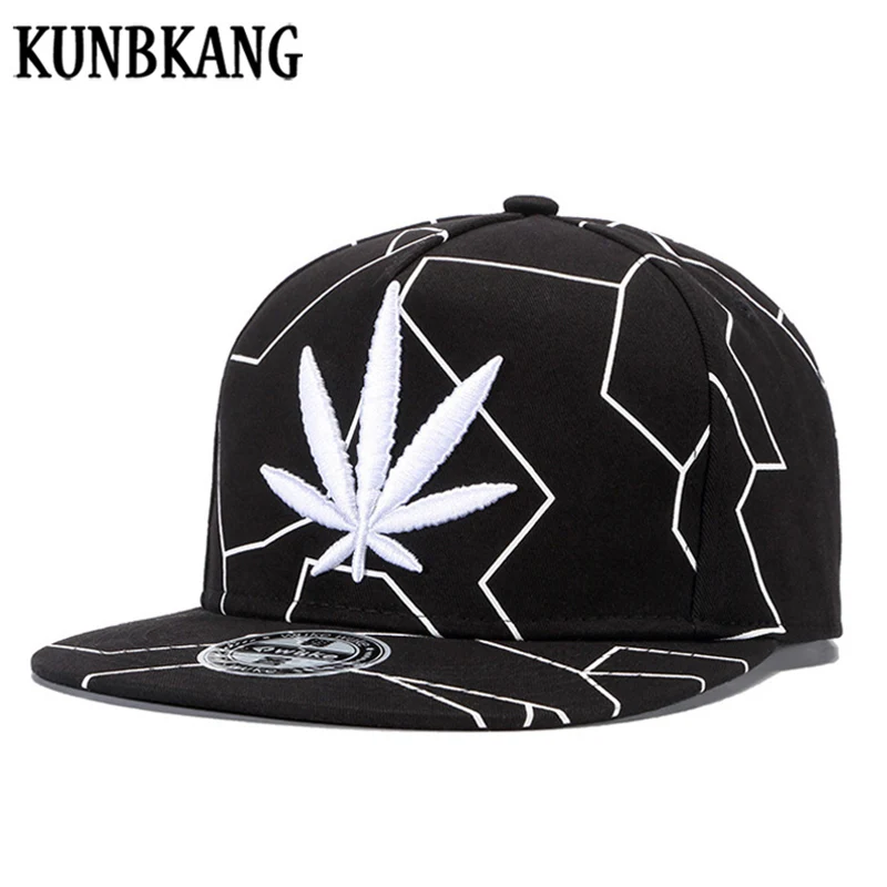 Бейсболка с вышивкой в виде кленового листа Кепка стиле хип хоп Snapback мужские и