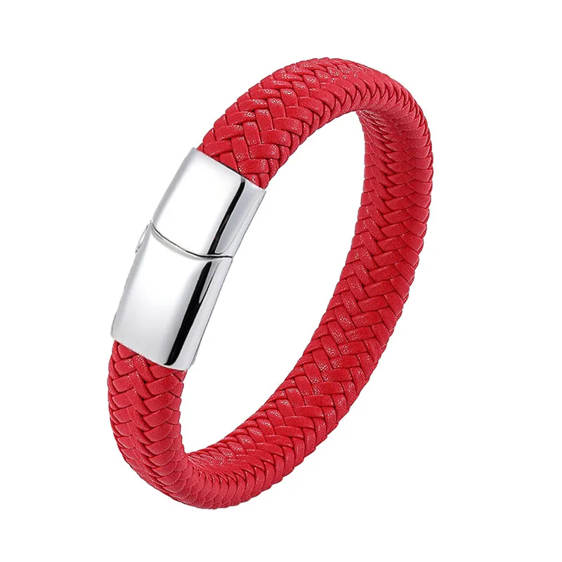2018 модный плетеный браслет из натуральной кожи для мужчин и женщин нержавеющей