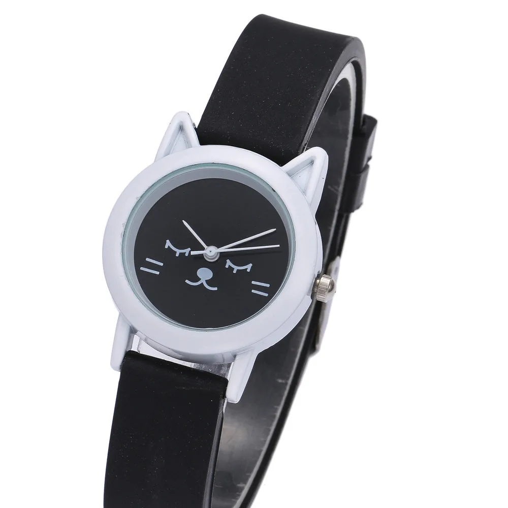 2018 кошачий силикагель Женская симпатичная повязка аналоговые кварцевые часы Vogue