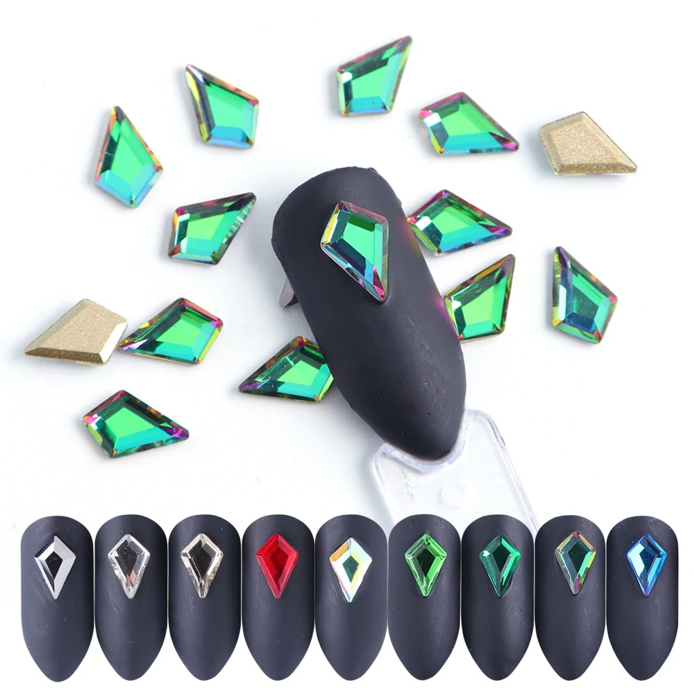 10 шт. Стразы ab crystal Diamond золотые наклейки для ногтей-задняя блеск страз драгоценного камня украшения ваших ноготков, 3D Подвески Ювелирные изделия CH739-1