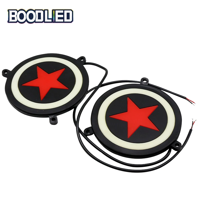 Дневные ходовые огни COB LED DRL круглые двухцветные белые дневные гибкий сигнальный