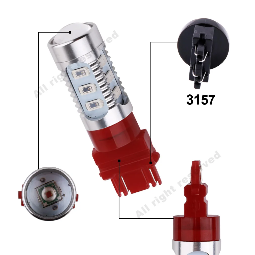 2 шт. 3157 3156 p27/7 Вт 12SMD 5730 + Топ 5 высокой мощности светодиодный Автомобильный