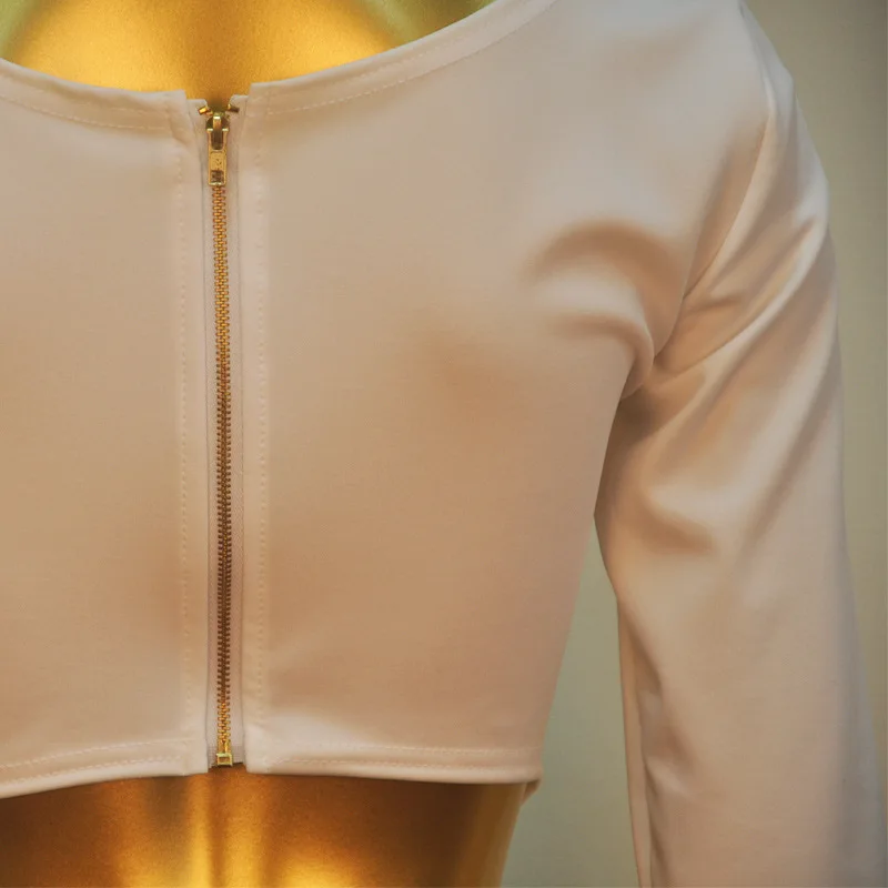 6 color 2018 Europe United States fashion Women's Clothing metal zipper sexy long-sleeved Top S M L | Женская одежда