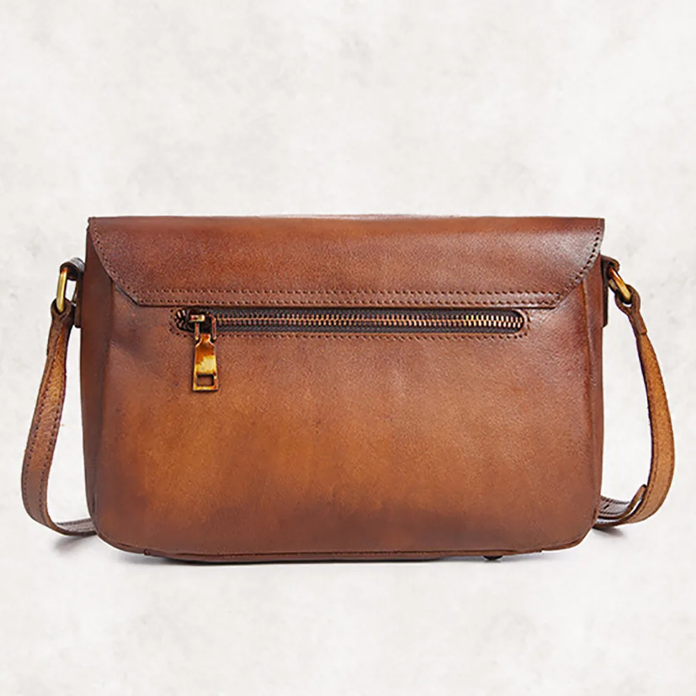 Сумка на одно плечо женская из натуральной кожи винтажный дизайнерский ранец