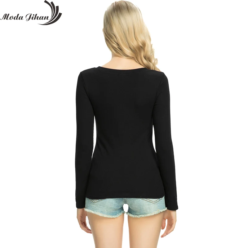 Moda Jihan осенние женские рубашки с длинным рукавом приталенные на шнуровке круглым