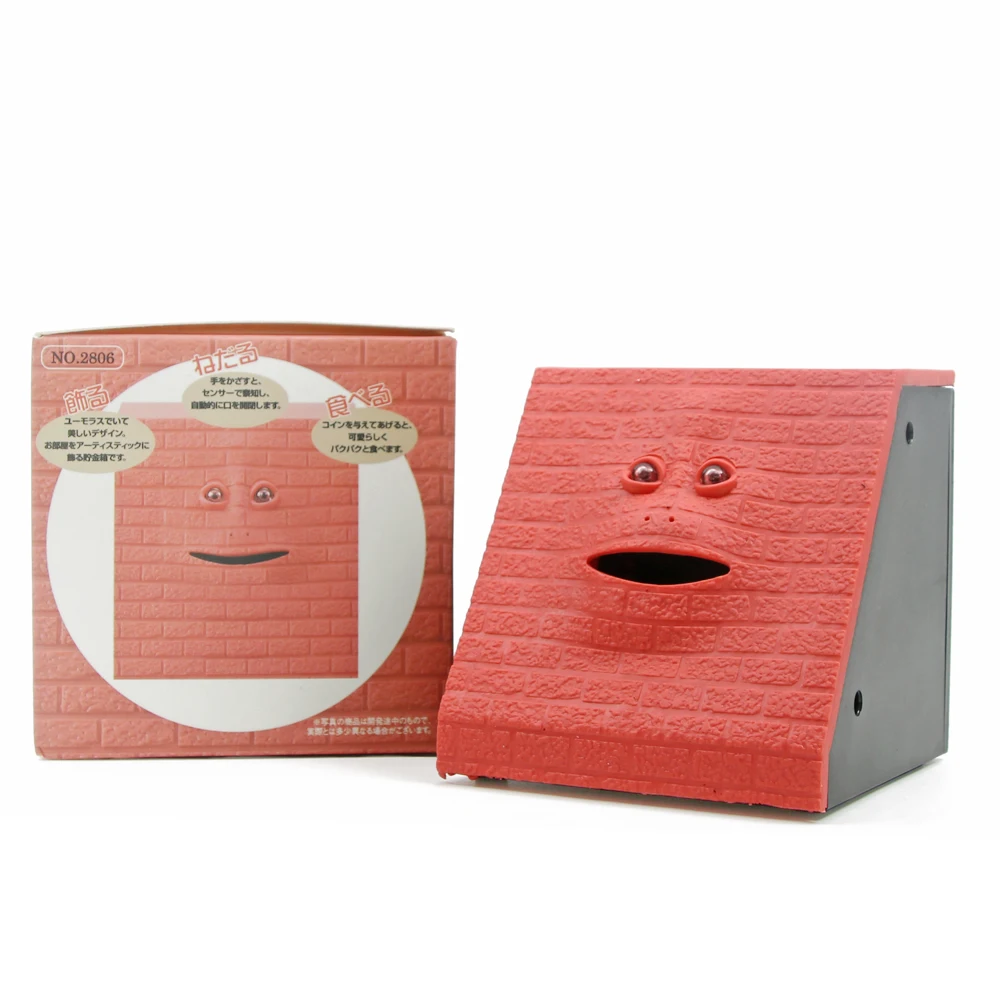 Милый датчик экономии монет денег лицевая банка жуткая монета пожирающая лицо