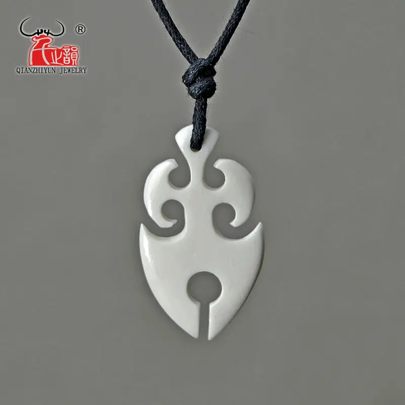 GX026 New Zealand Maori jewelry handmade yak bone Koru pendant Primitive tribes totem amulet Hawaii for surfing | Украшения и