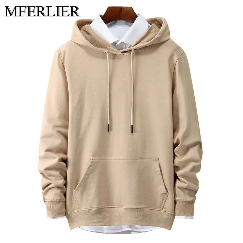 MFERLIER весна осень мужские толстовки 4XL 5XL 6XL большого размера с длинным рукавом размера плюс мужские толстовки 8 цветов