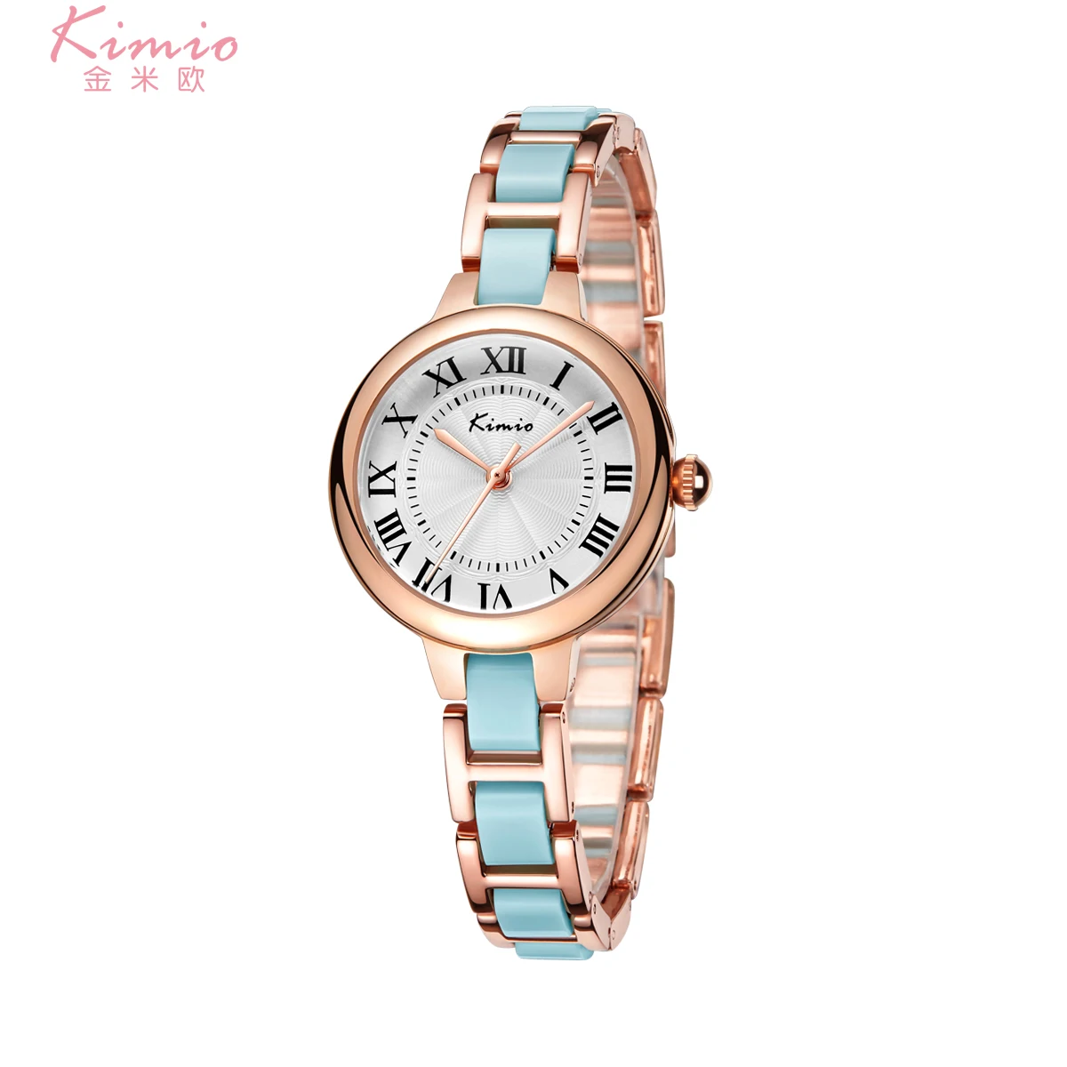 KIMIO красочные кварцевые с бриллиантами часы алый розовый золотой браслет Женское