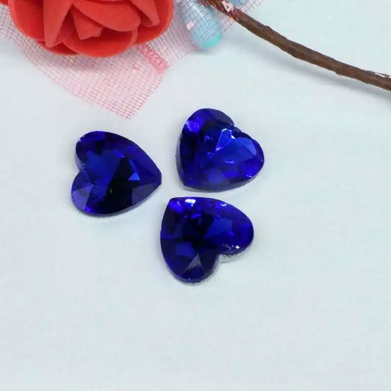 Сапфировое голубое сердце флейта Стразы DIY свадебное платье 8 мм 10 12 14 16 18 27