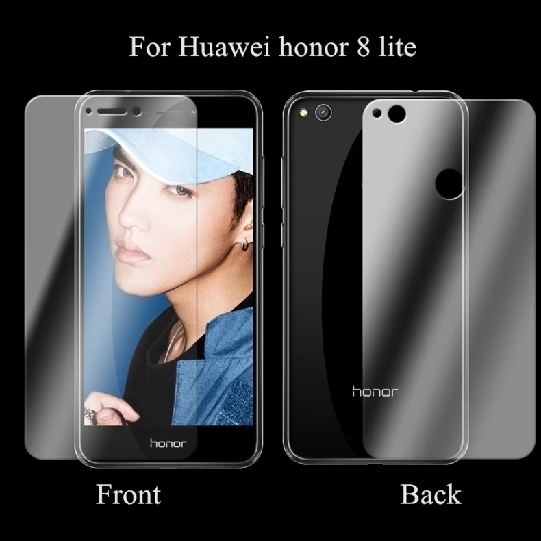 Закаленное стекло для huawei Honor 8 lite, защита экрана, закаленное стекло для huawei P10 lite/Nova lite, стеклянная пленка, передняя+ Задняя 5,2''
