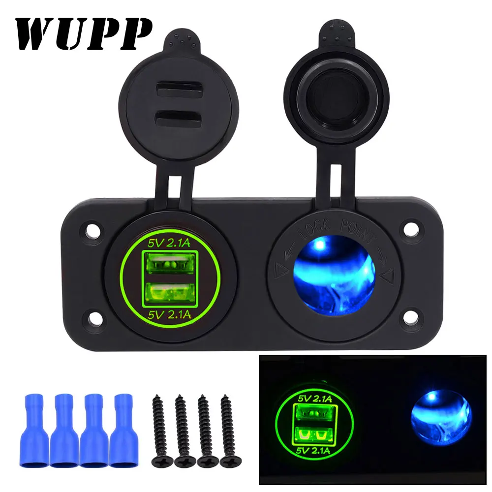 WUPP универсальное автомобильное зарядное устройство с зеленым светодиодный