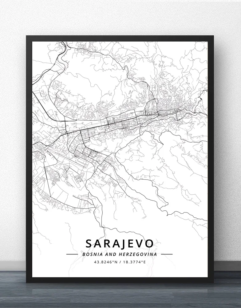 

Sarajevo Bosnia Map Poster