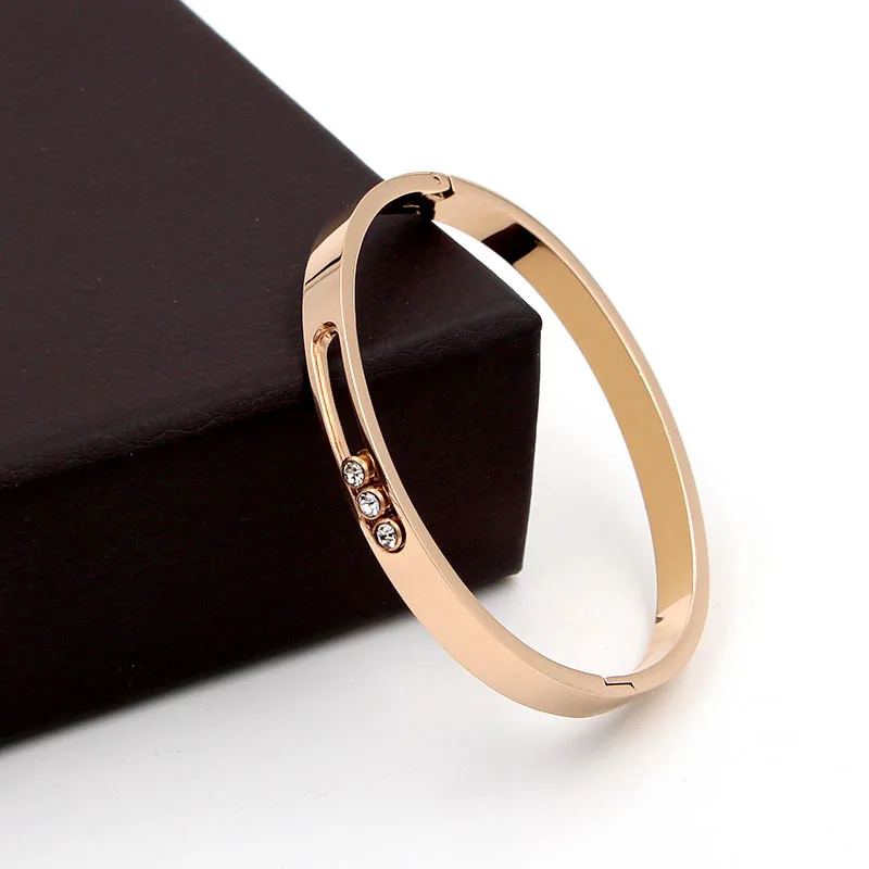 Модные женские ювелирные изделия браслет съемные стразы из нержавеющей стали