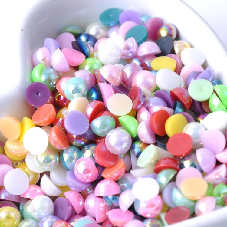 10mm 200pcs Half AB Round Pearl beads Beads Flatback Cabochon Scrapbooking Craft For Diy ABS BMAB10m | Украшения и аксессуары