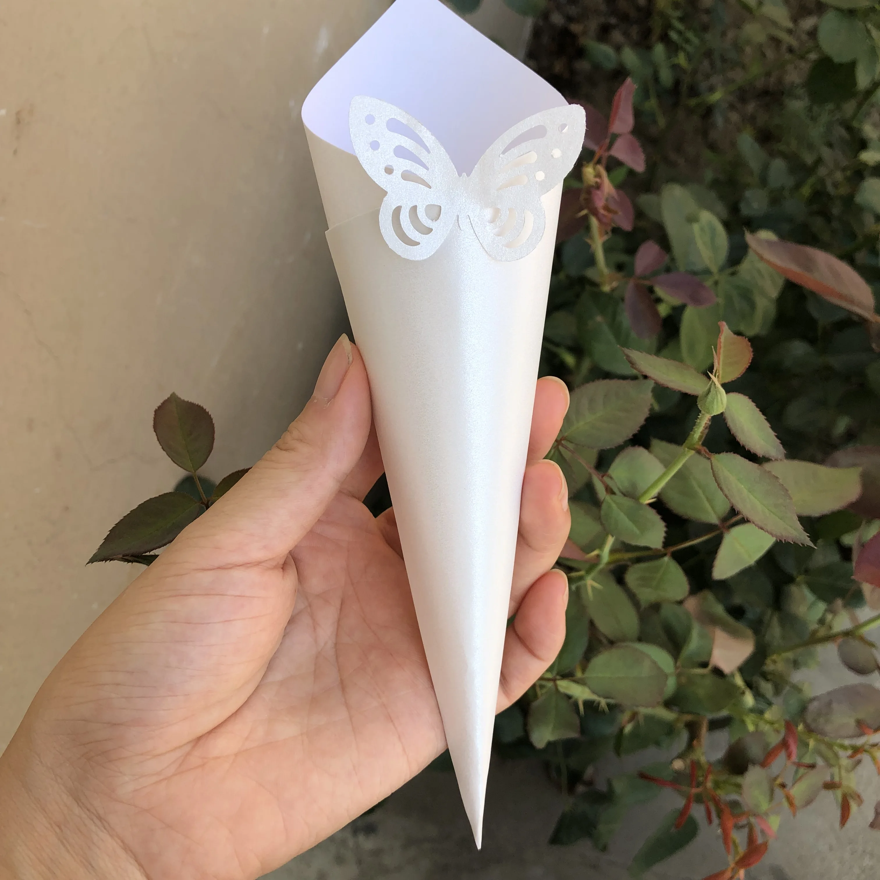 50 жемчужных бабочек цвета слоновой кости искусственная бумага свадебные