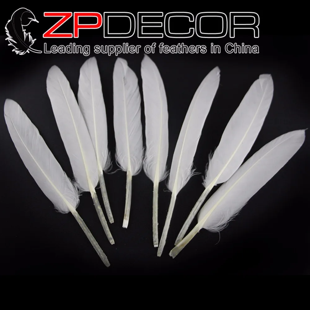 

ZPDECOR Duck Feather 100 pcs/lot 10-15cm(4-6inch) Premium Quality Natural White Duck Cochettes Loose Feather