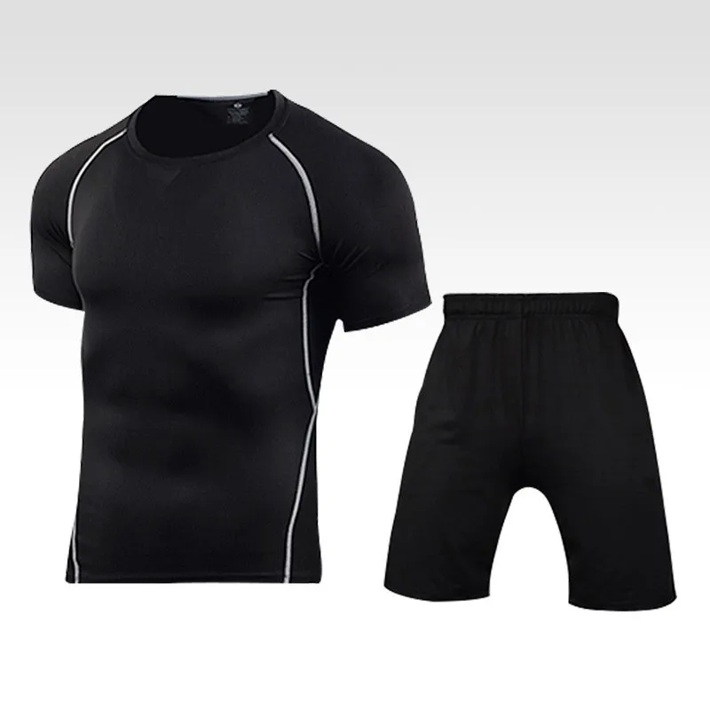 Men sportswear-2-3 Мужская спортивная одежда, дышащие быстросохнущие спортивные костюмы, компрессионная одежда для тренажерного зала, фитнеса, тренировок, занятий спортом, бега, набор для мужчин - Цвет: Men sportswear-2-3