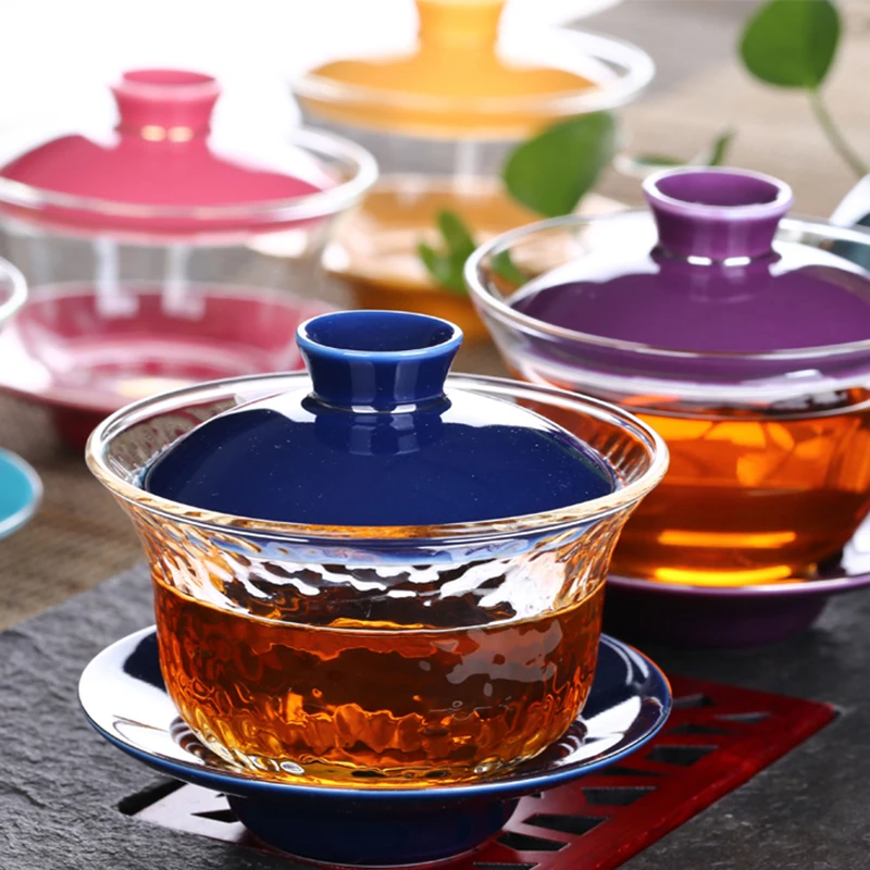 Чайный набор чайный из закаленного стекла кунг фу|lid bowl|lid glass bowllid cups |