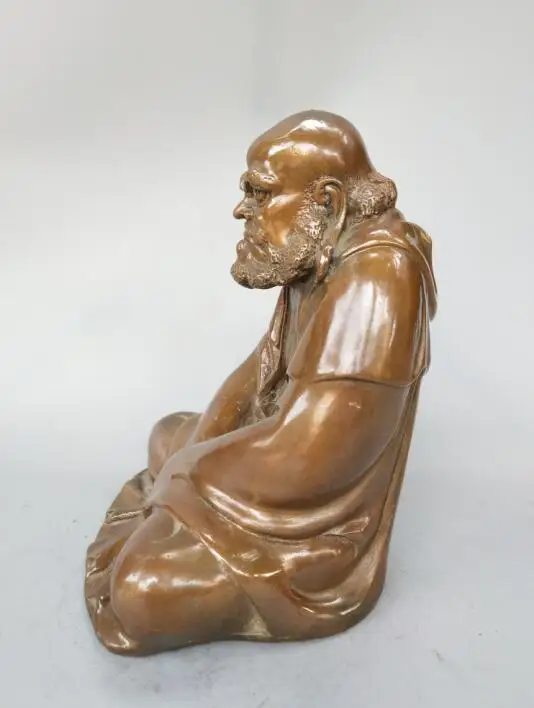 Chinese pure brass Bodhidharma Buddha statue | Дом и сад