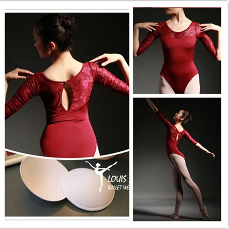 На взрослого танцевальный балетный трико средний рукав кружева балет