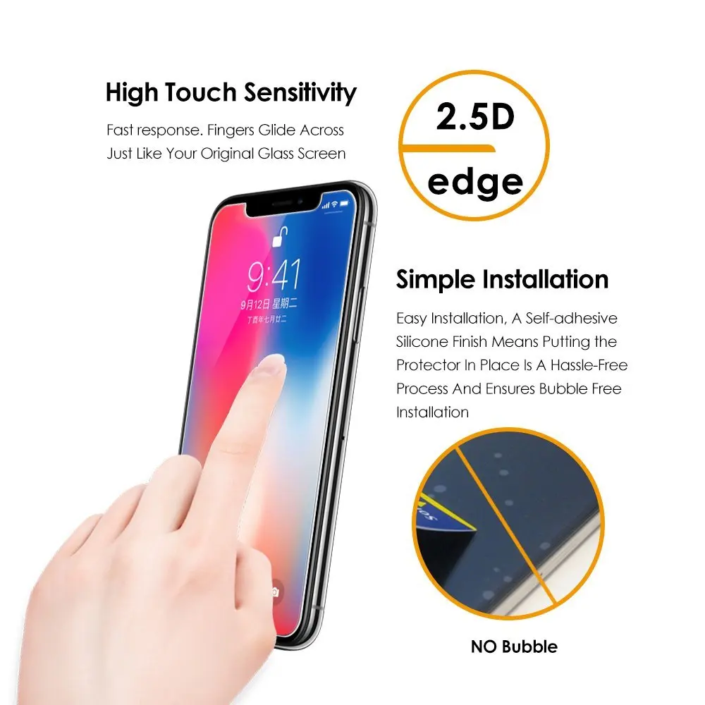 Enchicas 2 пакеты защитный Плёнки крышка для iPhone X 10 8 7 6 S плюс 5 5S shatteroof щит закаленное