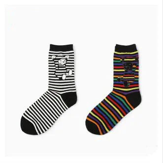 

Colorful Stripes Socks Factory In China Creative Animals Monkey Couple's Sock Cotton Famous Brand Socks Meias Masculino Mulheres
